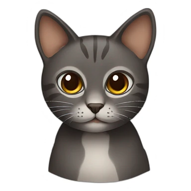 dark grey and brown cat sticker