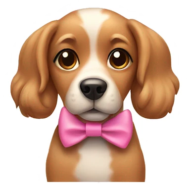 dog wearing a pink bow  sticker