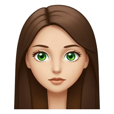 pretty woman in her 40s with green eyes and long straight ash-brown hair  sticker