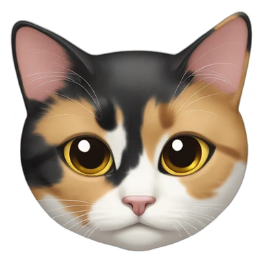 Calico cat very sad face down sticker