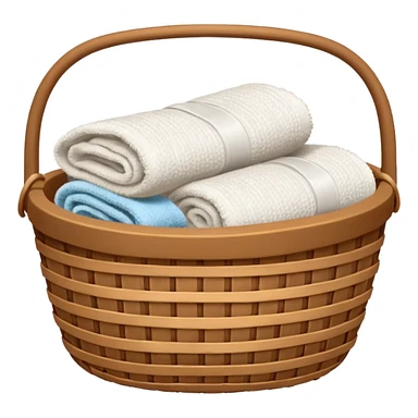 Realistic Brown basket with white towels sticker