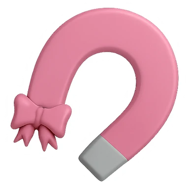 Isolate and keep only the pink magnet with a transparent background, removing all other elements from the image. sticker