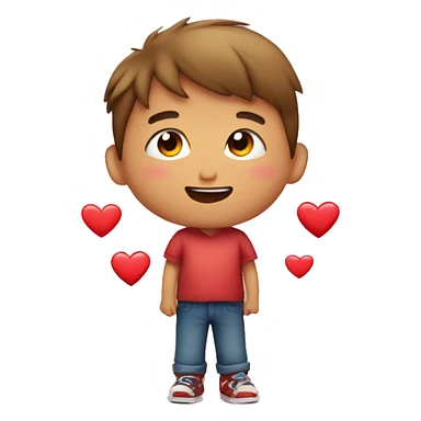 Niño pequeño con corazones  sticker