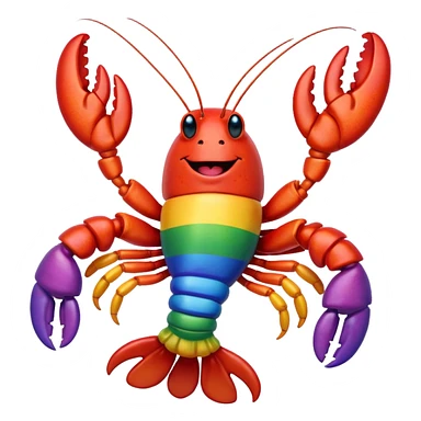 Gay lobster with pride flag happy sticker