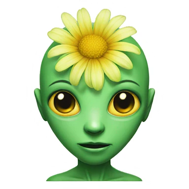 alien with a flower shirt sticker