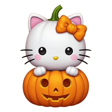halloween version of hello kitty with pumpkin sticker