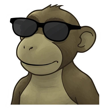 Monkey with sunglasses sticker