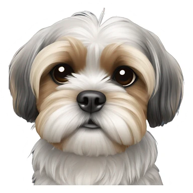 Shih tzu black puppy, yorkie coloring with light eyebrows  sticker