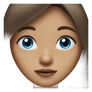 Girl with brown long bangs and blue eyes  sticker