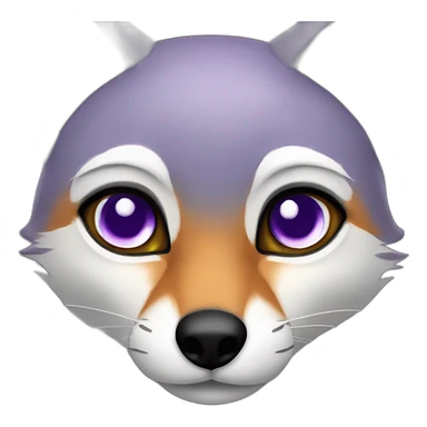 Gray fox, violet eyes. sticker