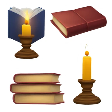 Books and a candle  sticker