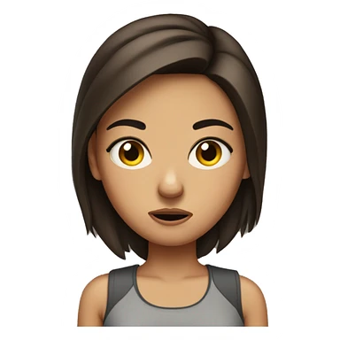 Cranky brunette girl sticker