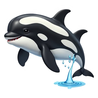 3d Cartoon orca with a tick to show when something has been completed sticker
