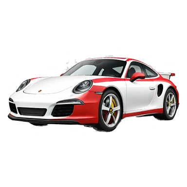 Porsche red and White  sticker