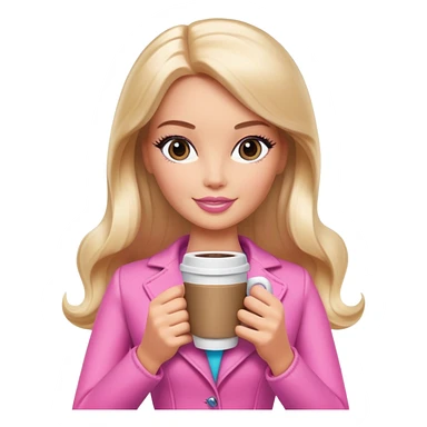Me as a Barbie with a coffee  sticker