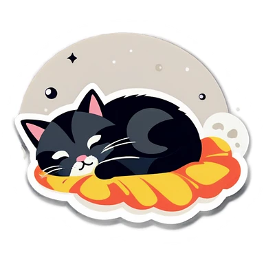 cat going to sleep  sticker
