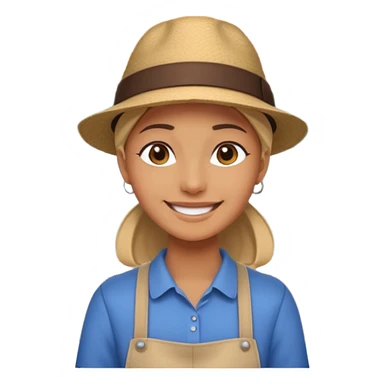 grown  2D line-drawn character + small shop sticker