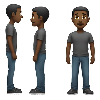 black man standing posture side view sticker