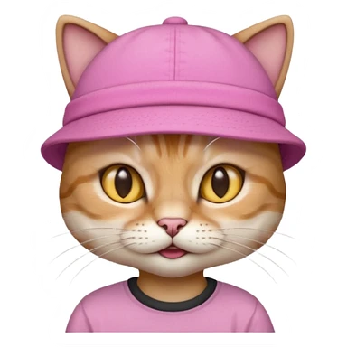 cat with pink hat and shirt sticker