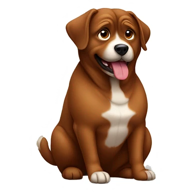 Fat brown round dog sitting  sticker