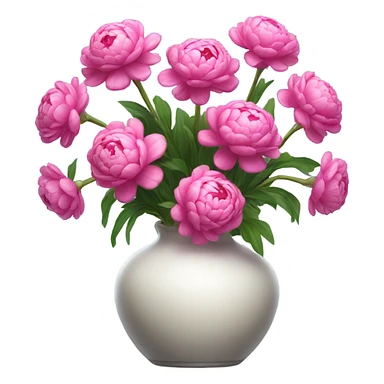 Realistic Bright pink pions in vase sticker