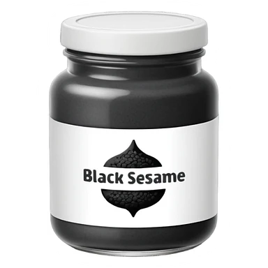black sesame paste in a jar sticker