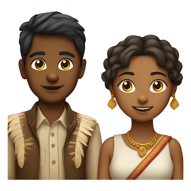 Indian boy and spanish girl sticker