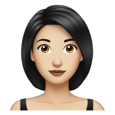 beautiful white woman black hair black cocktail dress sticker