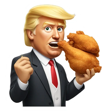 Donald Trump eating chicken sticker