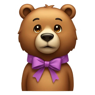 bear with a bow around his neck sticker