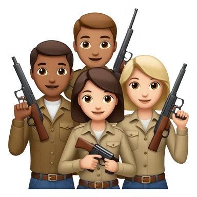 Gang with guns sticker