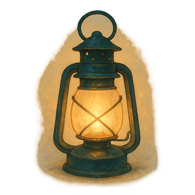 lantern glowing softly, dreamy lighting, whimsical and cozy sticker