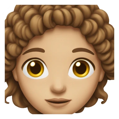 Brown hair model flower  sticker