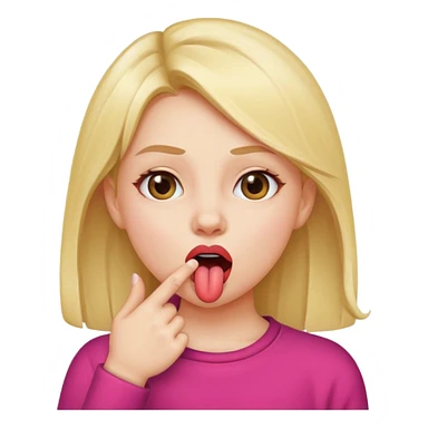 fille doigt dans la bouche tire la langue sticker