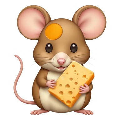 Mouse holding cheese sticker