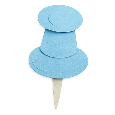 soft pastel miniature push pin icon for planners, blue color sticker