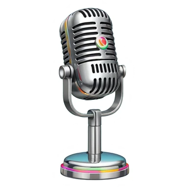 Microfono podcast vintage colorato sticker