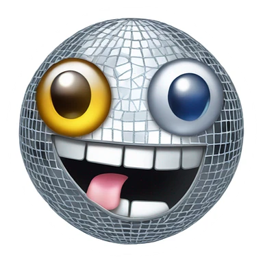 Silver disco ball but it one eye is winking at me sticker