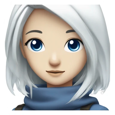 anime white hair girl with blue eyes sticker