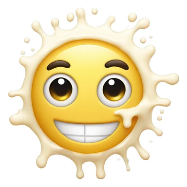 Happy face with milk sticker