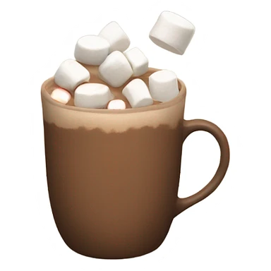 Light brown mug of hot chocolate with marshmallows  sticker