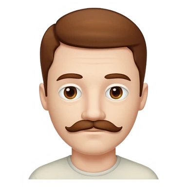 Pale Man with BROWN short hair mustache and chin BEARD sticker