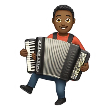 person with accordion sticker