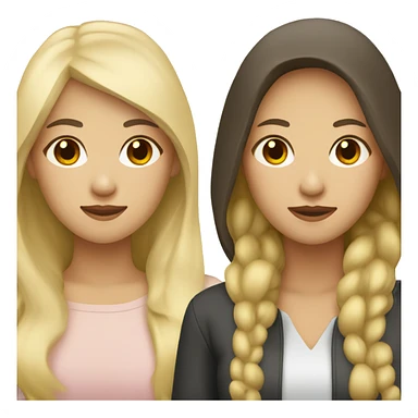 Asian, blonde, brunette three female friends sticker