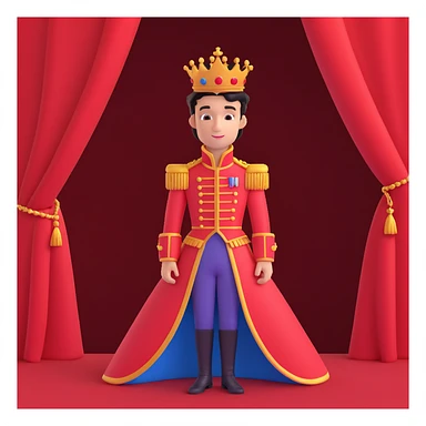 prince in red dress, royaqle background sticker