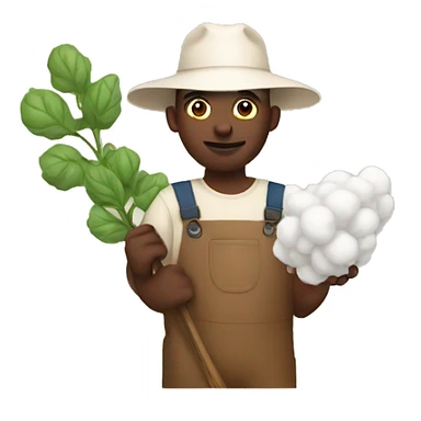 farmer holding cotton sticker