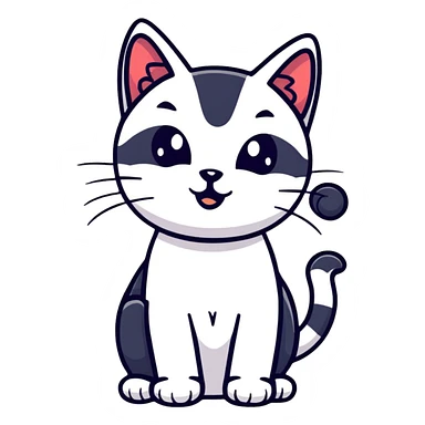 cat at a window with bold outline and cute expression sticker