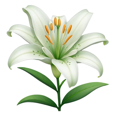 White lilyum flower sticker