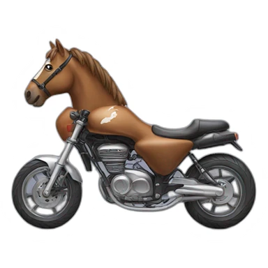 horse on a motobike sticker