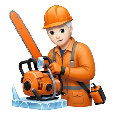 Sculptor with chainsaw,Ice Sculptors sticker